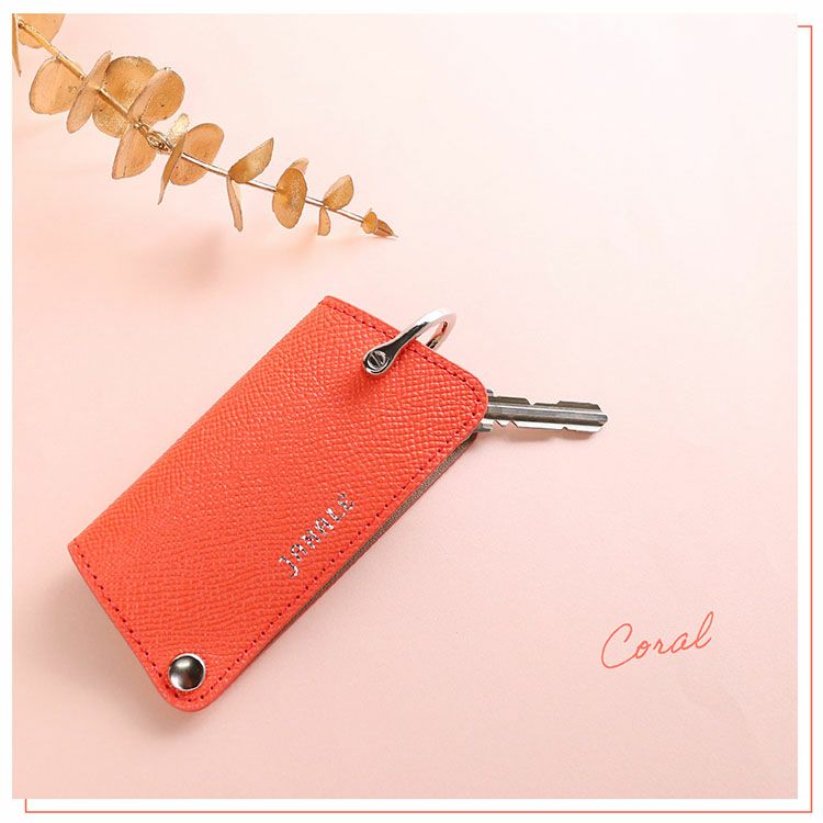 Jamaleスマートキーケース本革バイカラーレディースコンパクト日本製牛革