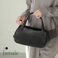 Jamaleジャマレ日本製フォーマルバッグシュリンクレザーハンドバッグブラック