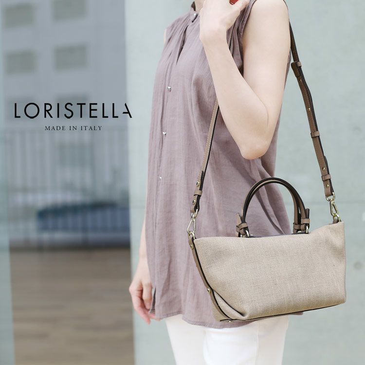 LORISTELLA ロリステッラ リネン ハンドバッグ 2way LORISTELLA ロリステッラ バッグ レディース イタリア リネン 本