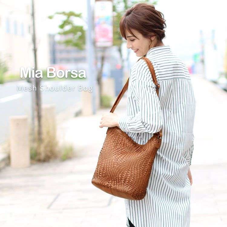 Mia Borsa 本革 メッシュショルダーバッグ レディース 5F