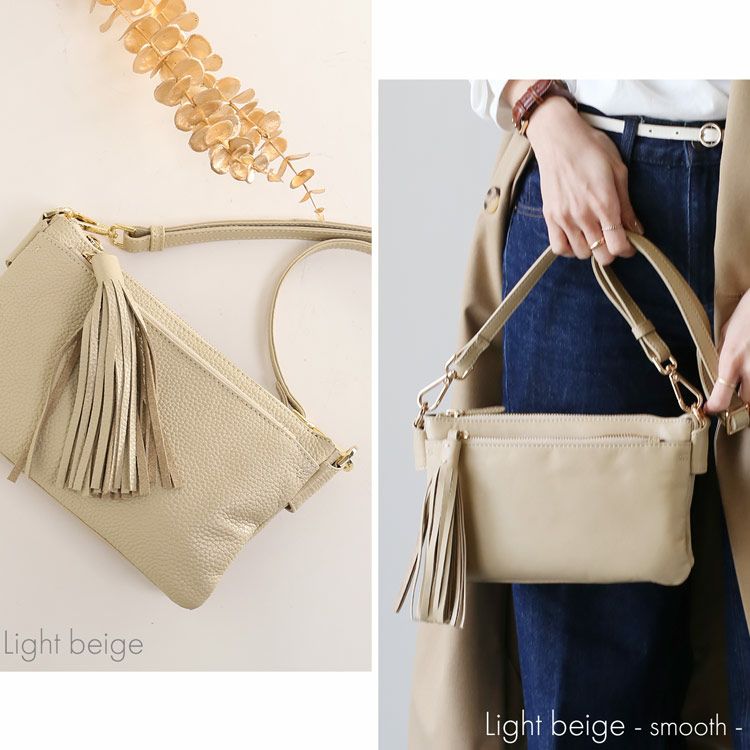 ブルー本革ショルダーバッグレディース