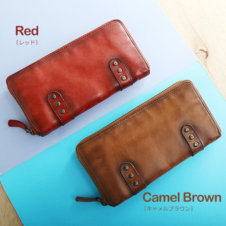 Mia Borsaウォッシュ加工本革財布 Mia Borsa 二つ折り財布 レディース 財布 本革 ブランド ミニ