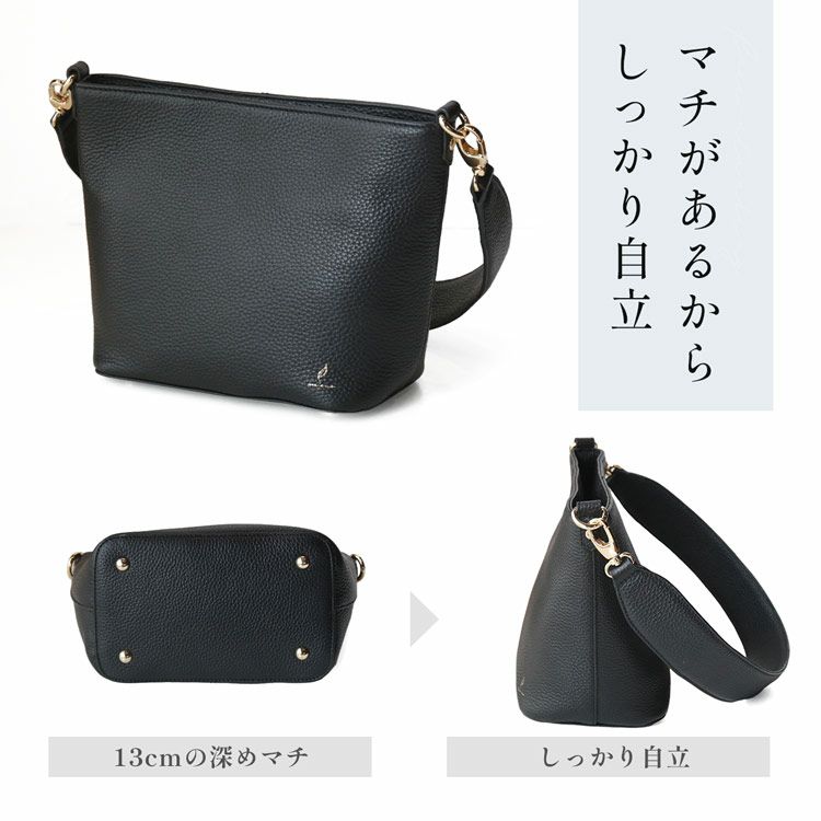 mieno本革ワンショルダーバッグマチ付き自立する