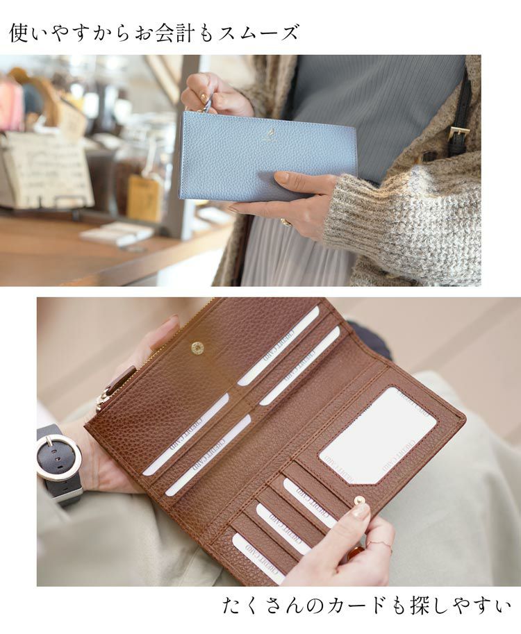 mienoスピラレザー長財布レディース薄い薄型サイフ