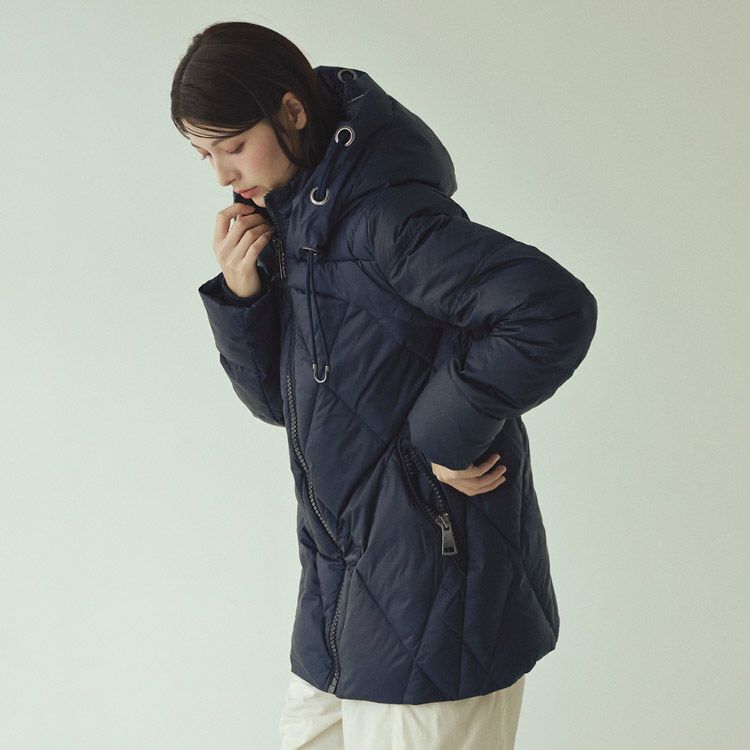 ダウンコートレディース紺ネイビー青