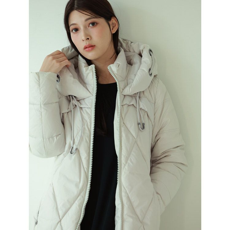 ダウンコートレディース白ホワイトアイボリー