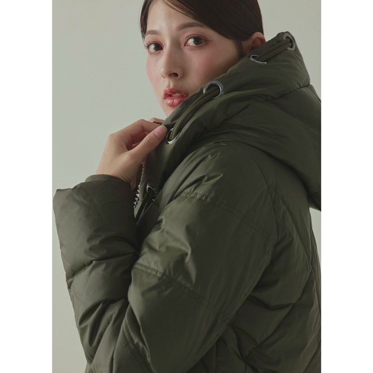 ダウンコートレディースカーキ緑グリーン