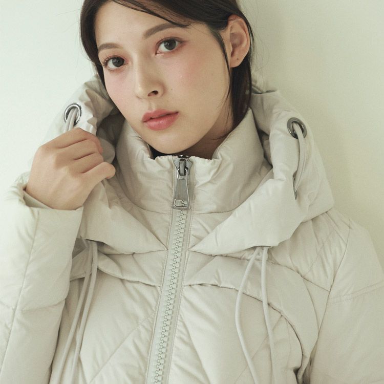 ダウンコートレディースコクーンミディアム丈