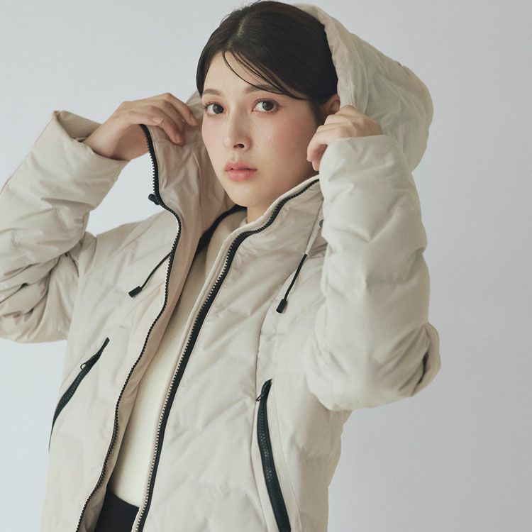 Filomoシームレスダウンコートダウン80%アイボリー白