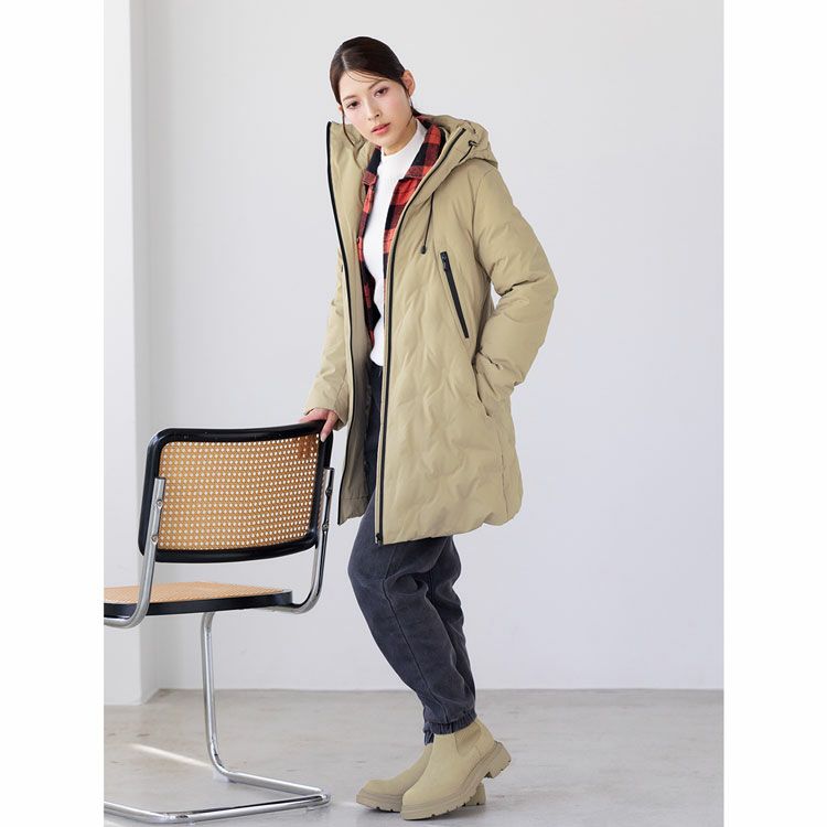 Filomoシームレスダウンコートダウン80%ベージュ
