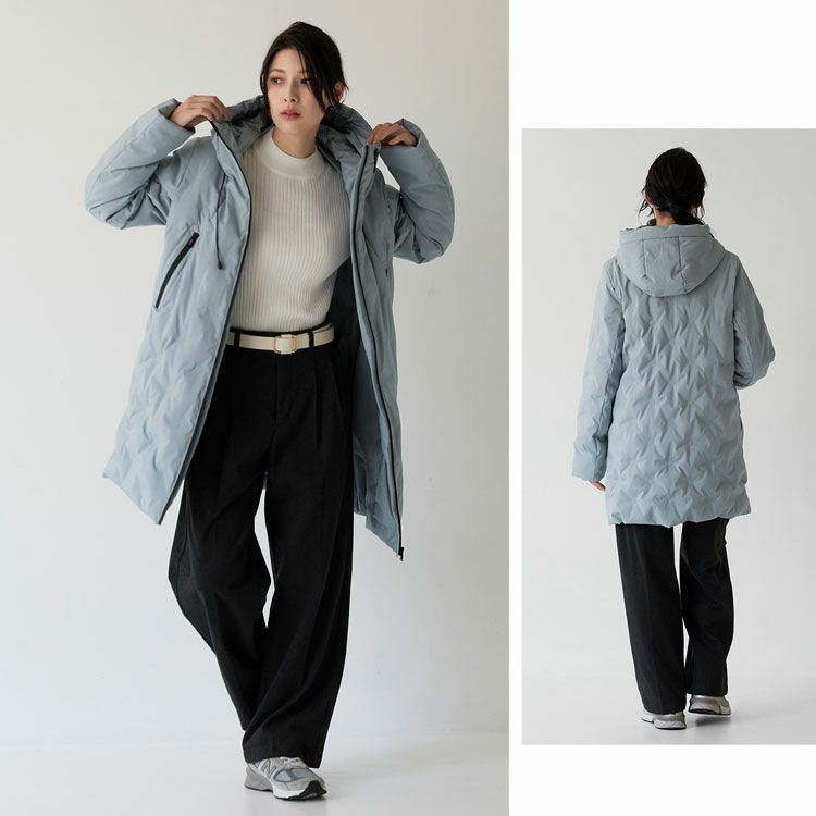 Filomoシームレスダウンコートダウン80%ミストブルー