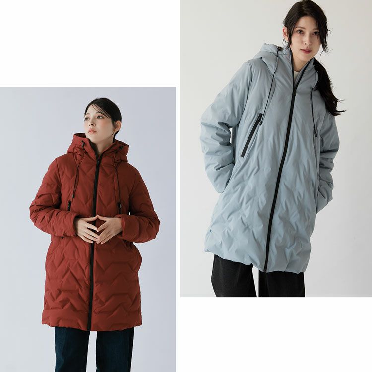 Filomoシームレスダウンコートダウン80%ミストブルー