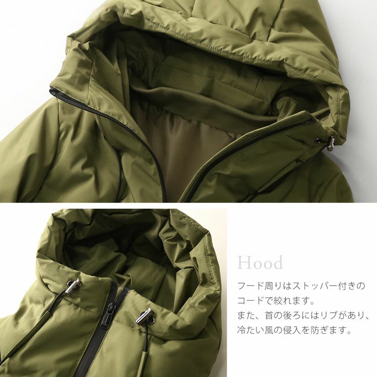 Filomoシームレスダウンコートダウン80%カーキ