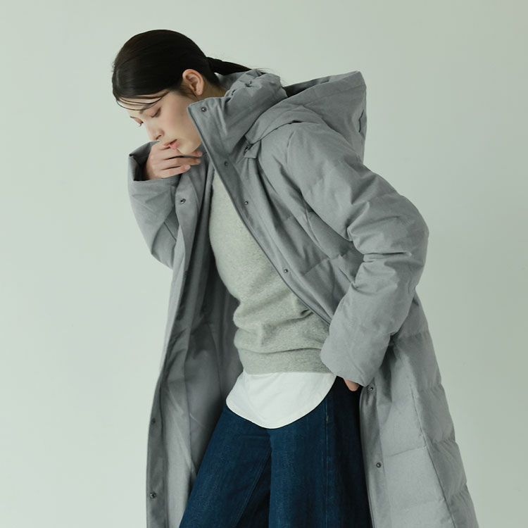 Filomoダウンコートレディースロングダウン90%フード付き