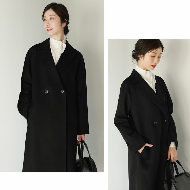 ダブル仕立てのロングチェスターコート