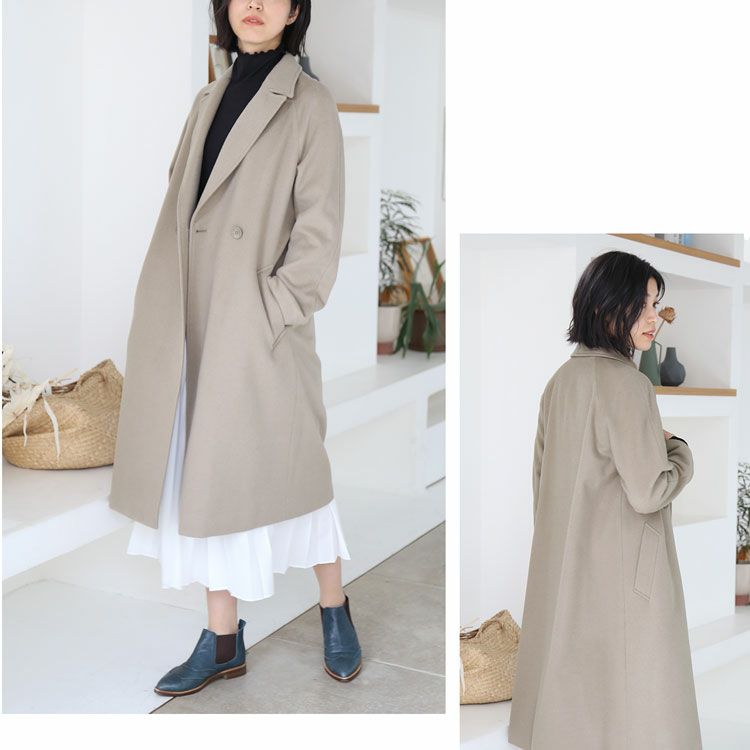 【極美品】ウィンドアーマー チェスターコート ロング 大きいサイズ カシミヤ M sankyo shokai チェスターコート レディース ウール コート