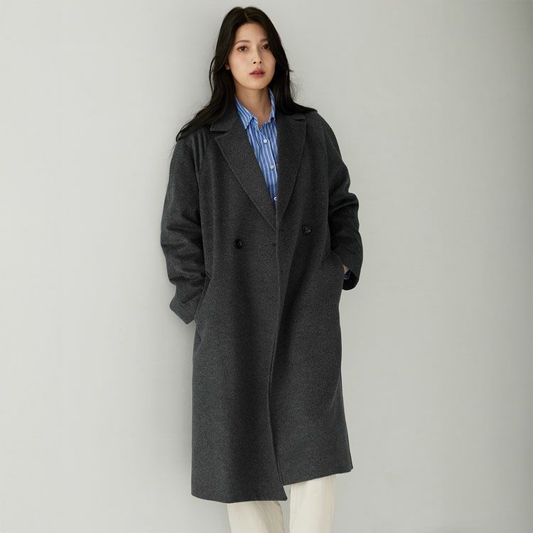 ロング チェスターコート レディース カシミヤ ブレンド ウール 6F