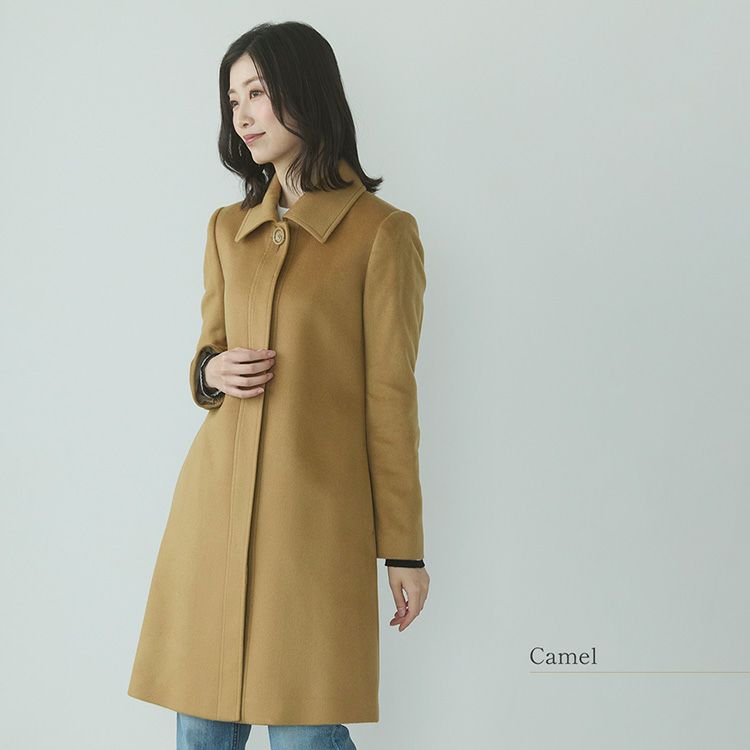 カシミヤ100%コート比翼仕立てベーシックシンプル