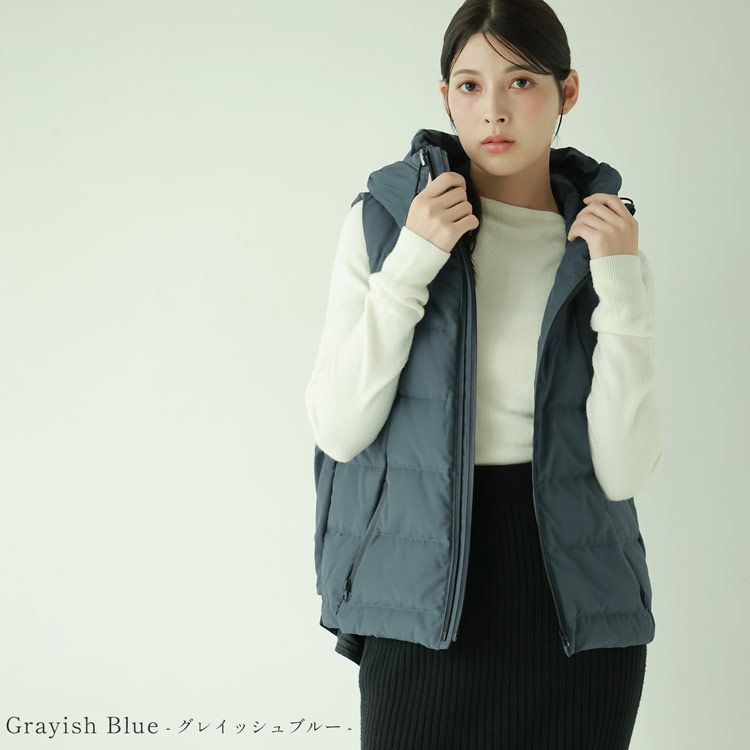 Filomo ダウンベスト レディース ダウン80% ショート丈 フレア