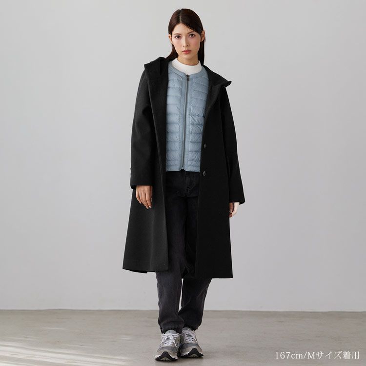 Filomoウールタッチフード付きコート