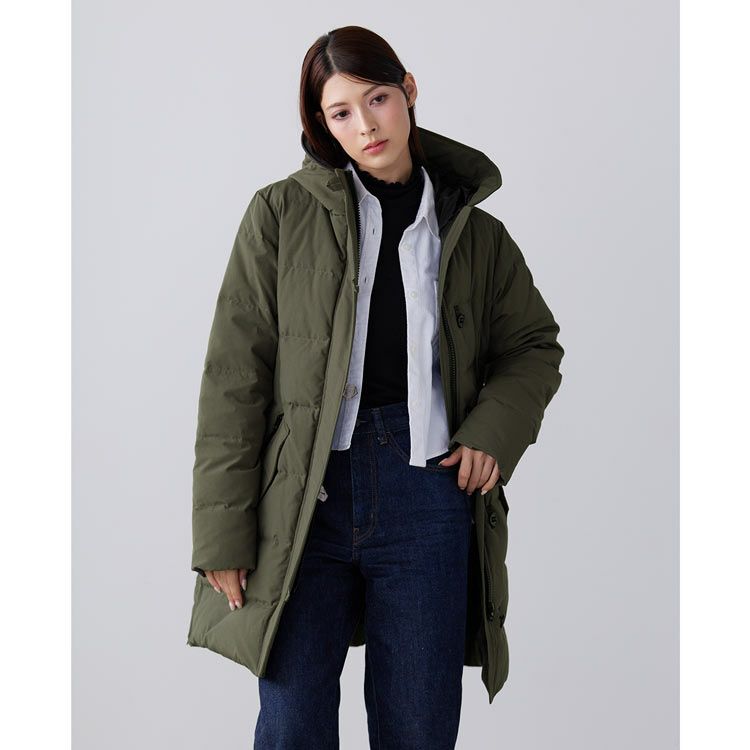フード付きダウンコートレディース