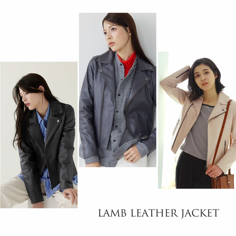 Filomo/フィローモラムレザーダブルライダースジャケットレディースナッパ加工秋冬ブラウン/ブラック本革バイカー大人アウター