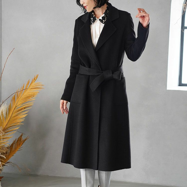 カシミヤ ガウン ロング コート 着丈115cm / カシミヤ100％ ダブル