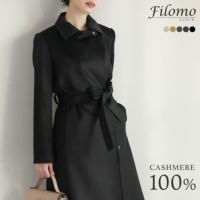 カシミヤ100%ロングコートレディース