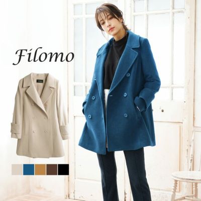 カシミヤ ブレンド ウール ピーコート レディース (08000229r) 6F