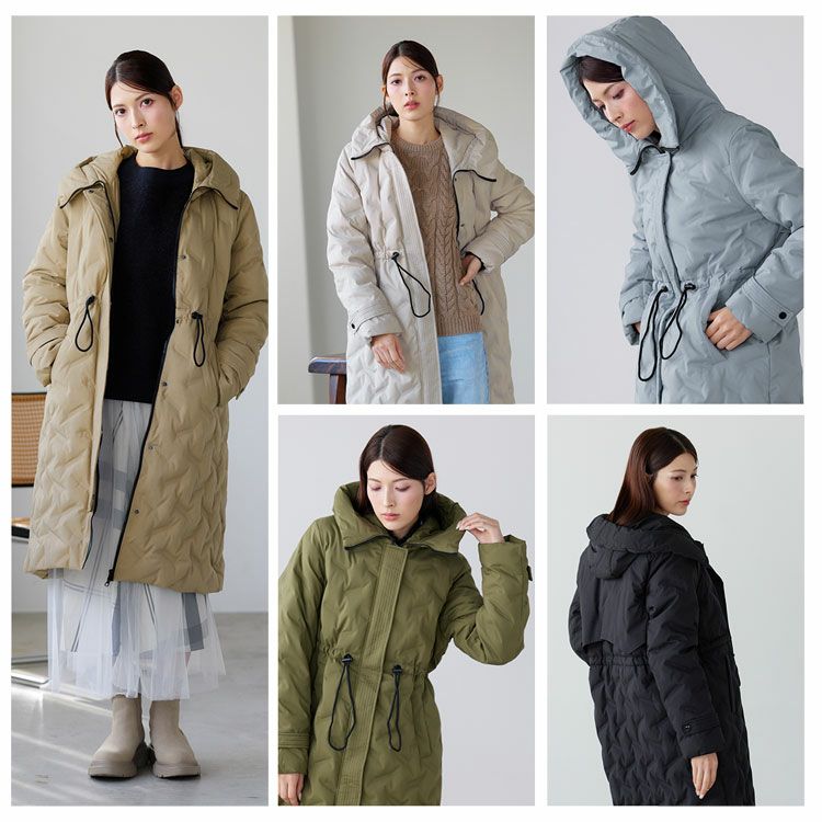 Filomoシームレスダウンコートロングテフロン加工