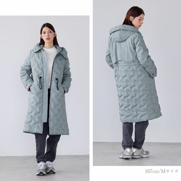 Filomoシームレスダウンコートロングテフロン加工