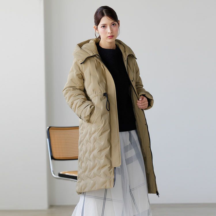 Filomoシームレスダウンコートロングテフロン加工