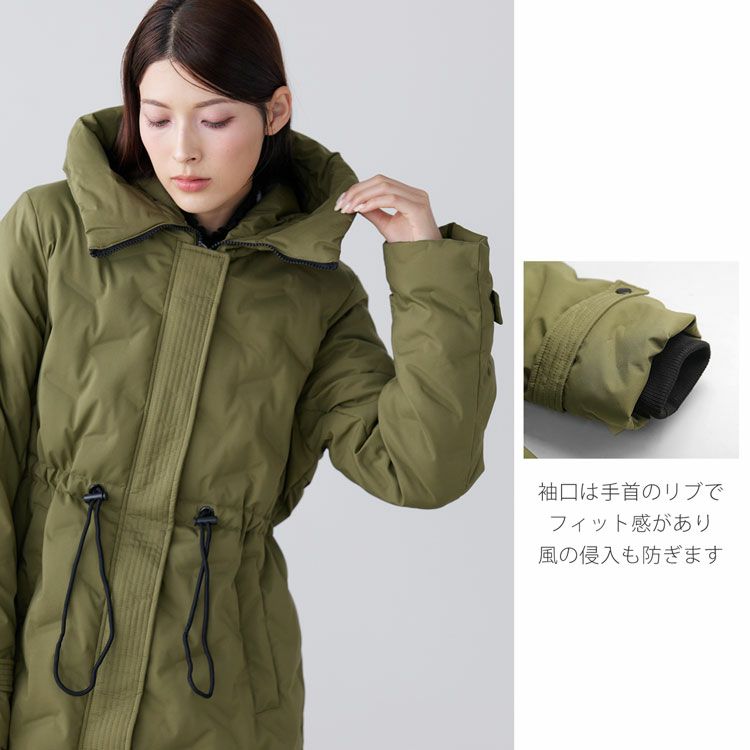 Filomoシームレスダウンコートロングテフロン加工