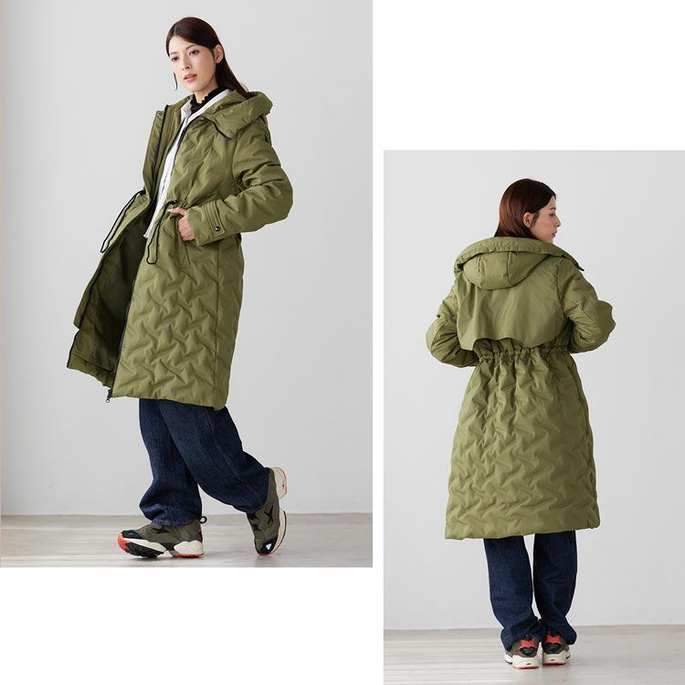 Filomoシームレスダウンコートロングテフロン加工