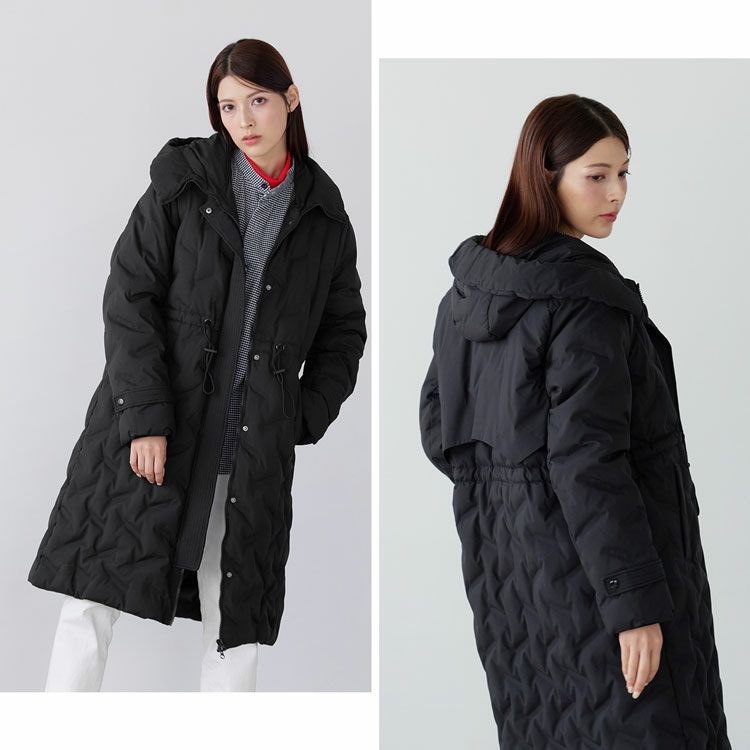 Filomoシームレスダウンコートロングテフロン加工