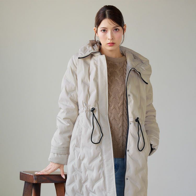 Filomoシームレスダウンコートロングテフロン加工