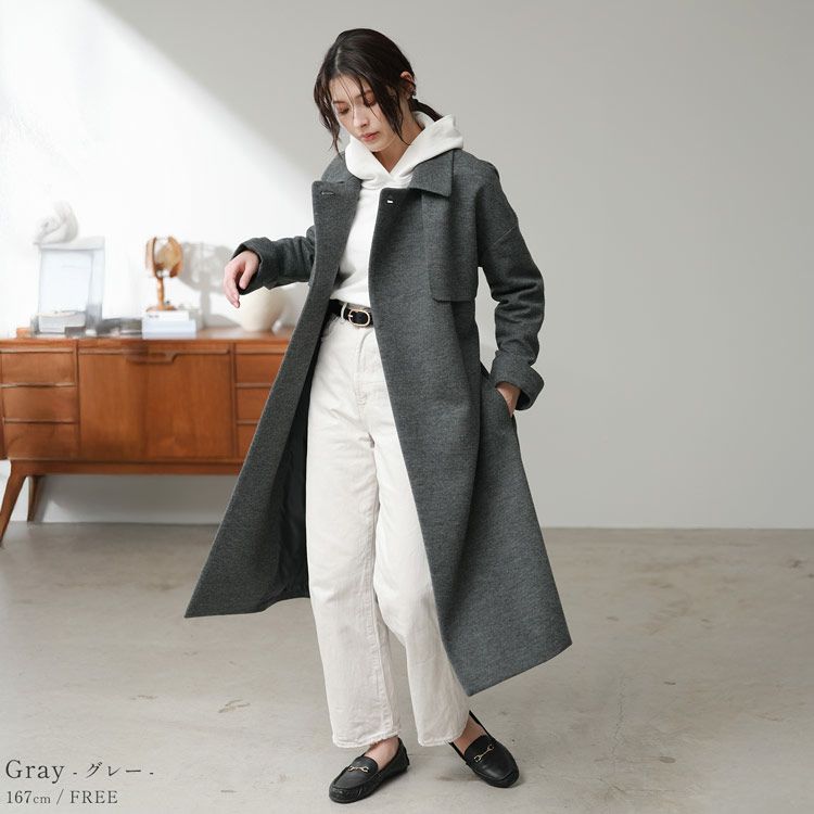 ゆったりドロップショルダーオーバーシルエットコート
