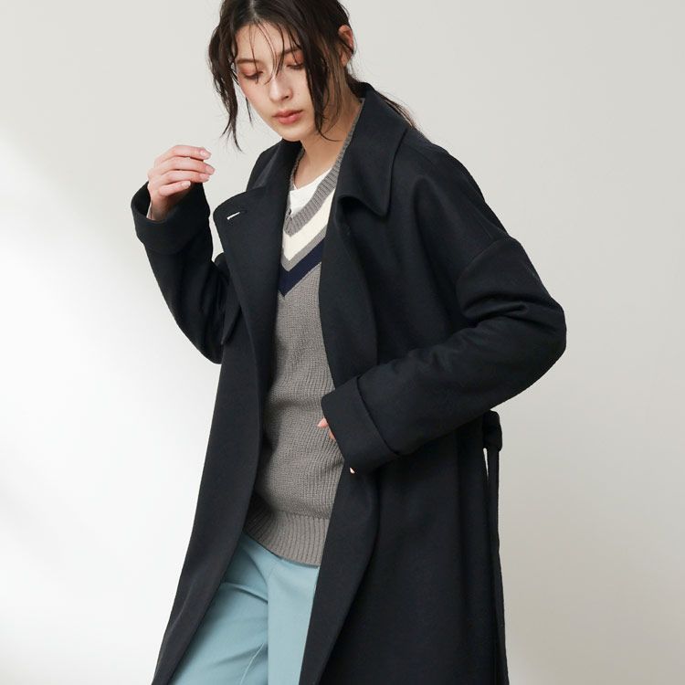 着画コーデロングコート試着40代50代