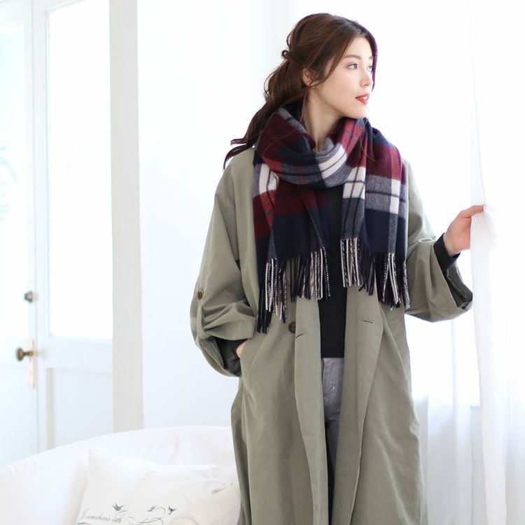 Filomo [三京商会] カシミヤ 100% マフラー ストール チェック柄 Filomo [期間限定価格]カシミヤ ストール 100% チェック柄 大判