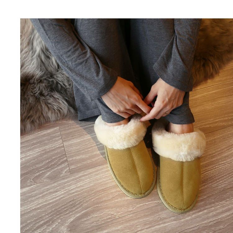 スリッパムートンルームシューズ羊毛室内来客用ふわふわもこもこブランドje'coule低反発(09000081r)