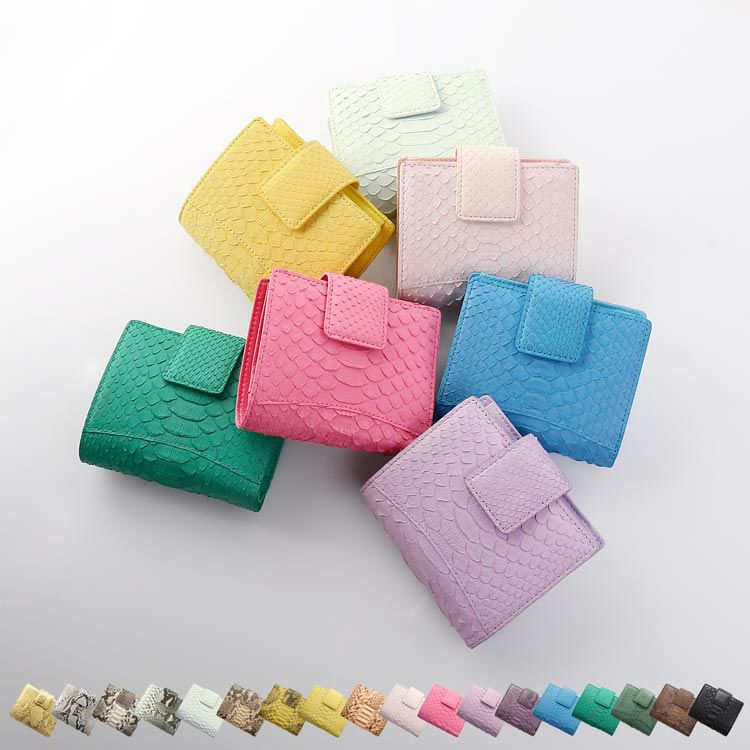 ダイヤモンドパイソン二つ折り財布レディース