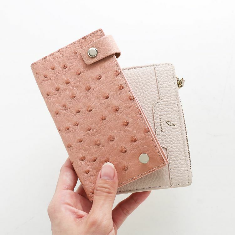 カードケース 本革 オーストリッチ レディース 大容量 20枚収納 ハーフ