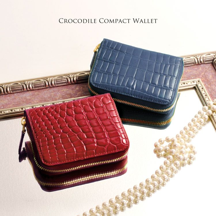 クロコダイル シャイニング ミニ 財布 レディース 4FA