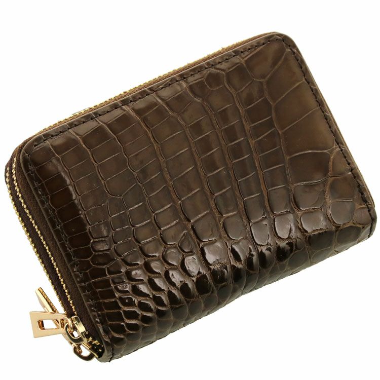 クロコダイル ミニ 財布 レディース キャッシュレス ラウンド W