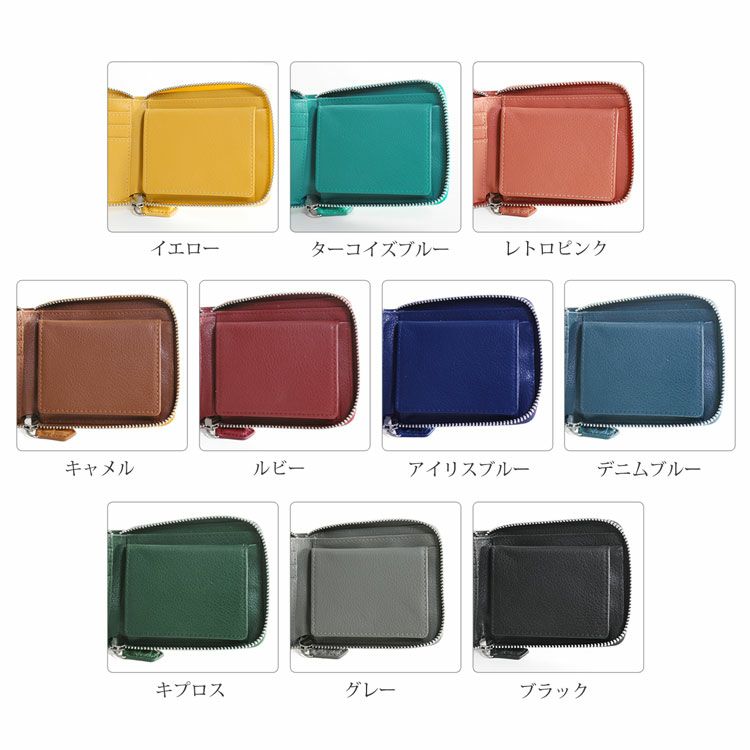 クロコダイルラウンドファスナー二つ折り財布ミニ財布マットコンパクト小型財布ミニ小さい本革(No.06001680)