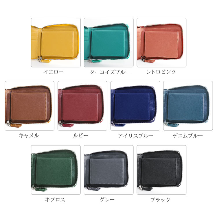 クロコダイルラウンドファスナー二つ折り財布ミニ財布マットコンパクト小型財布ミニ小さい本革(No.06001680)