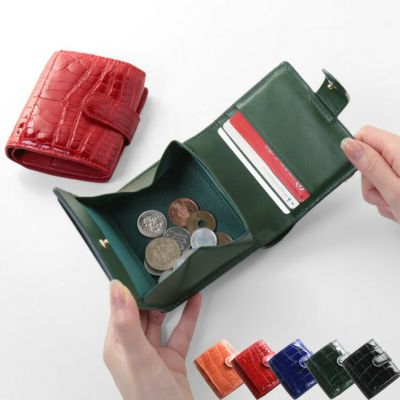 三京商会 クロコダイルミニ財布 サンキョウショウカイ 三京商会 クロコダイルレザー ミニ財布