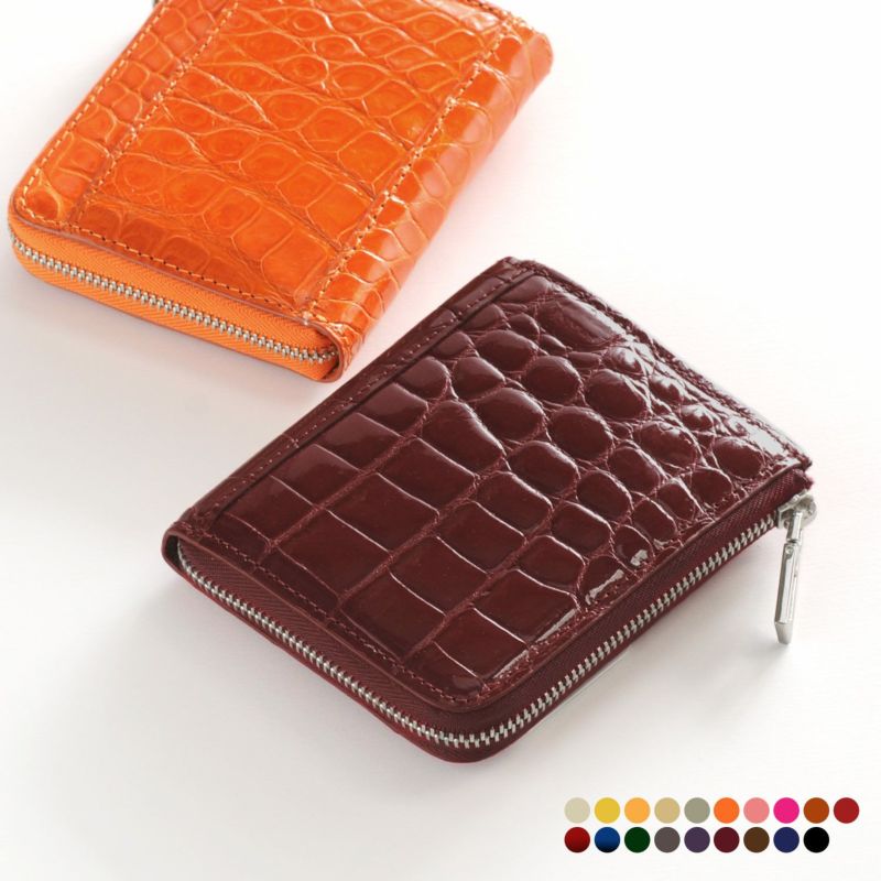 ミニ財布 本革 レディース L字 ミニサイフ 革 小さい財布 クロコダイル