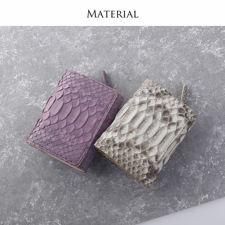 ダイヤモンドパイソンコンパクト財布/折り財布/レディース(No.06000900)