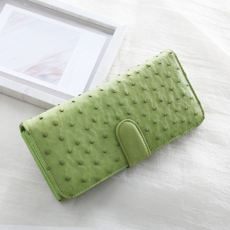 オーストリッチ 長財布 レディース 本革 上質 レザー かぶせ 革 女性 4FA